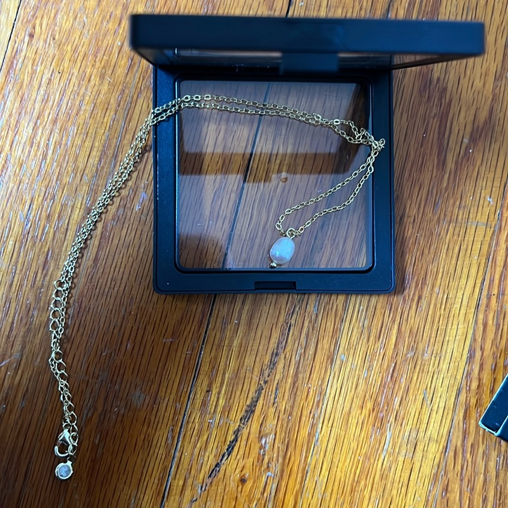 Gold Pearl-Drop Necklace